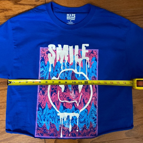Hope Means Nothing - cut off Blue Radical Smiley T-Shirt - size Medium - Picture 6 of 7